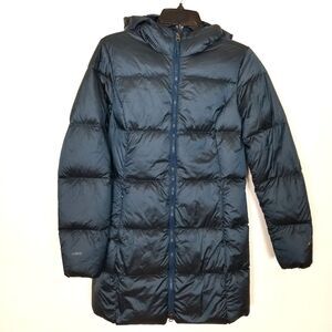 Eddie Bauer Women's Luna Peak Water Resistant Down Parka Sz S 550 Power Blue Zip